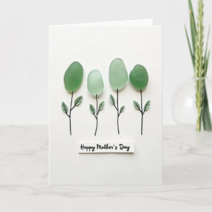Seaglass Blumen Muttertagskarte Karte