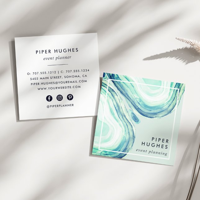 Seaglass Geode Quadratische Visitenkarte (Von Creator hochgeladen)