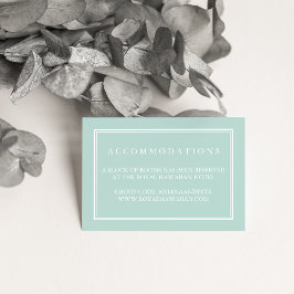 Seaglass Green Wedding Hotel Unterkunftskarten Begleitkarte
