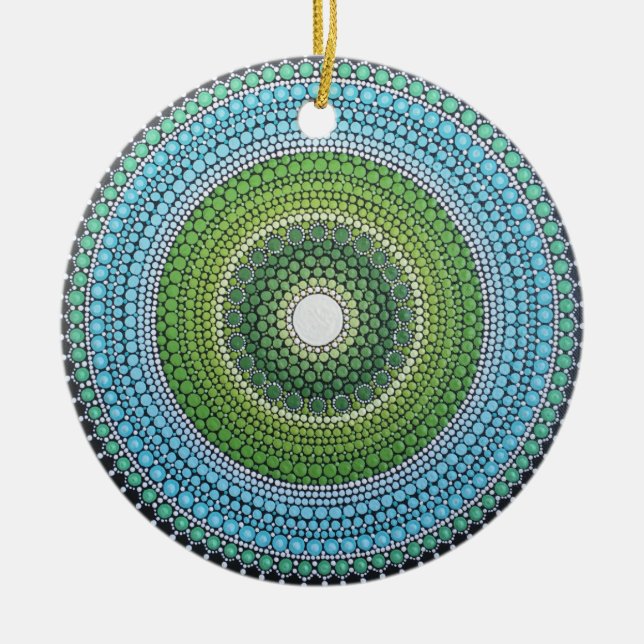 Seaglass Mandala Keramikornament (Vorne)
