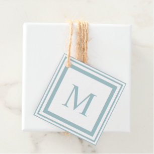 Seaglass-Monogramm mit weißem Quadratzoll Geschenkanhänger