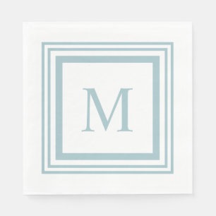 Seaglass-Monogramm mit weißem Quadratzoll Serviette