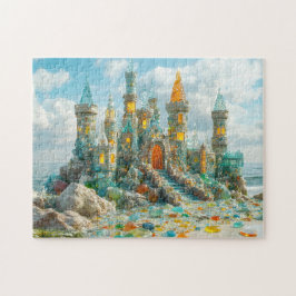 Seaglass-Schloss Küsten-Ozean-Kristallpalast Puzzle