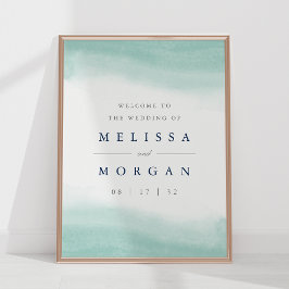 Seaglass Tides | Begrüßungszeichen für Wasserfarbe Poster