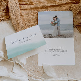 Seaglass Tides | Coastal Watercolor Hochzeit Dankeskarte