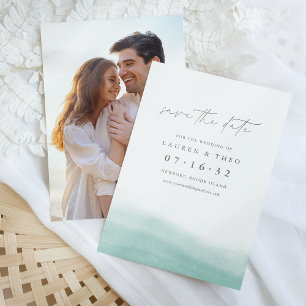 Seaglass Tides Elegantes Einfaches Küstenwasser Save The Date