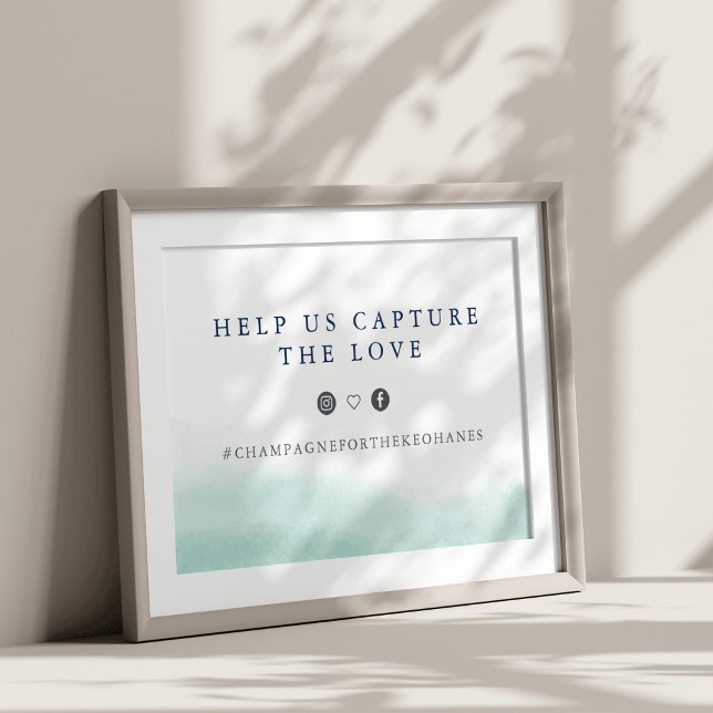 Seaglass Tides Wedding Hashtag Sign Poster (Von Creator hochgeladen)
