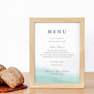 Seaglass Tides Wedding Menu Sign Poster