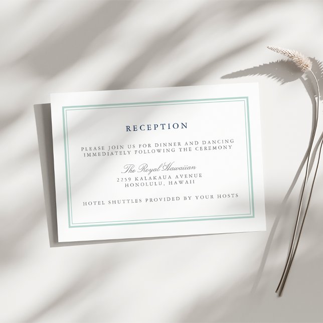 Seaglass Tides Wedding Reception Begleitkarte (Von Creator hochgeladen)