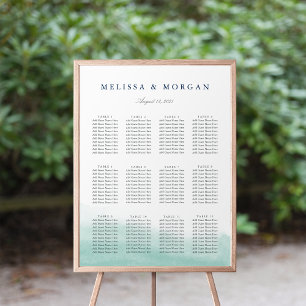 Seaglass Tides Wedding Seating Chart Poster
