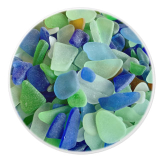 Seaglass Türknauf - Keramik Strand Wohngestaltung Keramikknauf