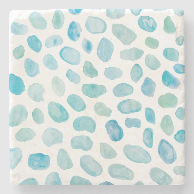 Seaglass Watercolor Marble Stone Untersetzer (Vorderseite)