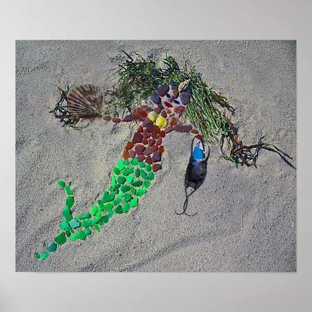 SeaGlassMermaid11x14Wrap Poster (Vorne)