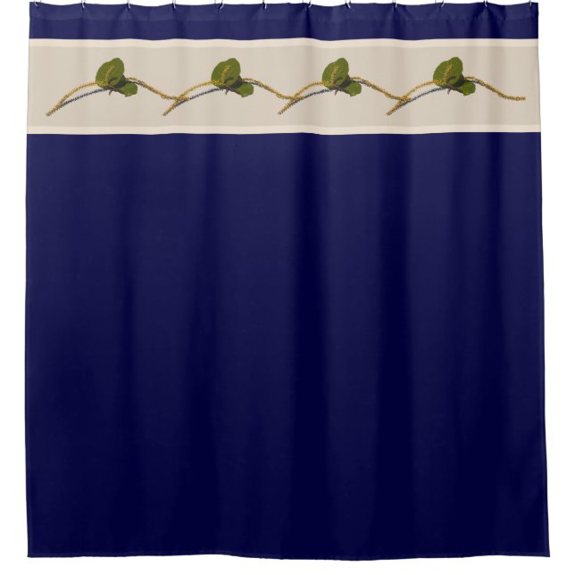 Seagrape Blooms - Navy Duwer Vorhang (Vorderseite)