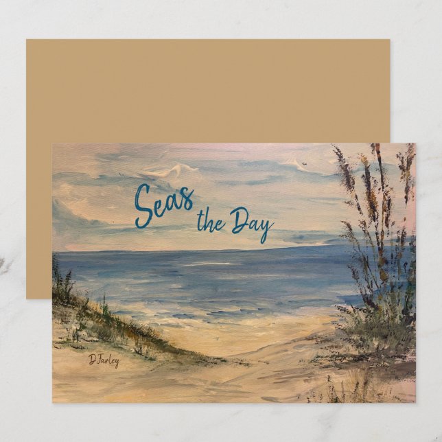 Seagrass Flat Note Card Dankeskarte (Vorne/Hinten)