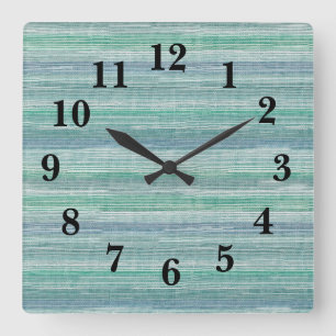 Seagrass Textur Beach Decor Quadratische Wanduhr