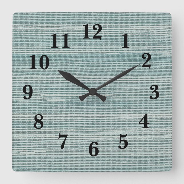 Seagrass Texture Beach Deco Square Wall Uhr (Vorderseite)