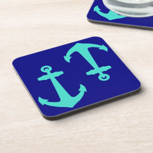Seagreen Anchor im Design der weißen Küste Getränkeuntersetzer