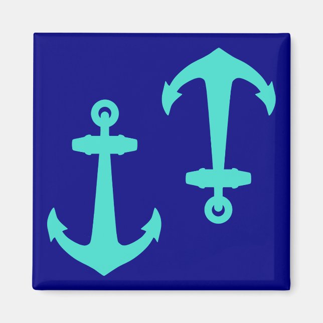 Seagreen Anchor im Design der weißen Küste Magnet (Vorne)