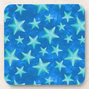 Seagreen Navy Starfish Summer Beach Nautic Getränkeuntersetzer