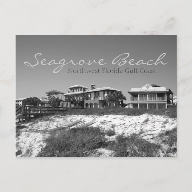 Seagrove Beach - Nordwestflorida Black & White Postkarte (Vorderseite)