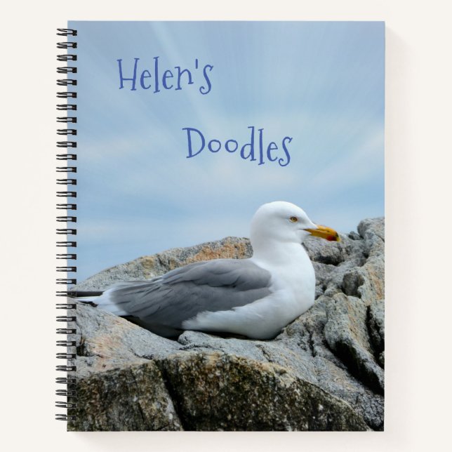 Seagull am Meeresufer Notizbuch (Vorderseite)