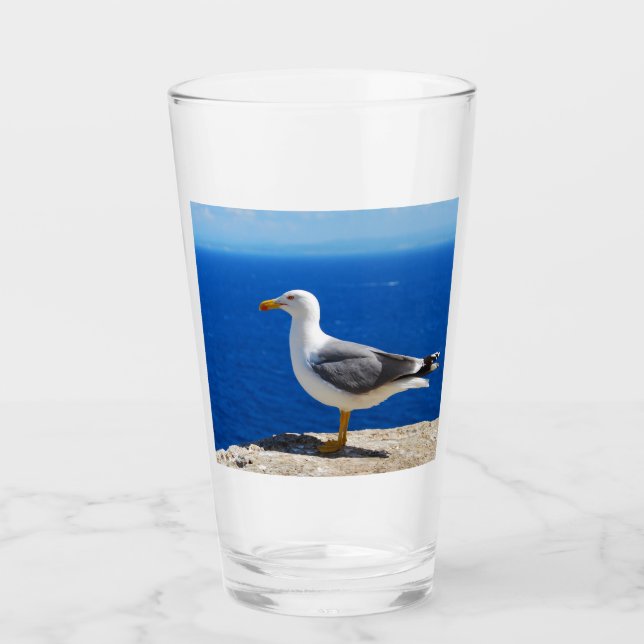 Seagull am Strand Glas (Vorderseite)