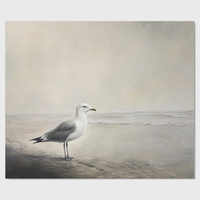 Seagull am Ufer Geschenkpapier (Flach)