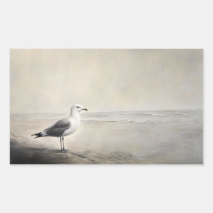 Seagull am Ufer Rechteckiger Aufkleber