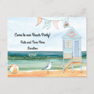 Seagull and Beach Ball Party Einladung