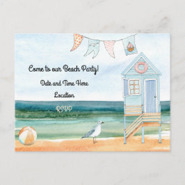 Seagull and Beach Ball Party Einladung