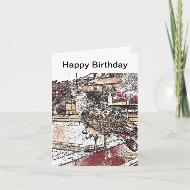 Seagull auf der Brücke in Hythe Karte (Vorderseite)