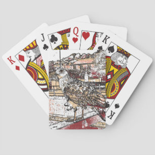 Seagull auf der Brücke in Hythe Spielkarten