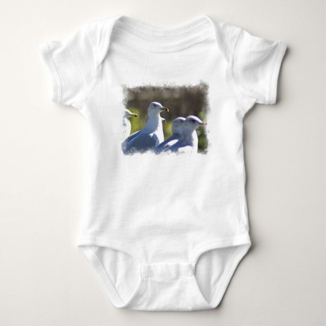 Seagull auf der Schiene Baby Strampler (Vorderseite)