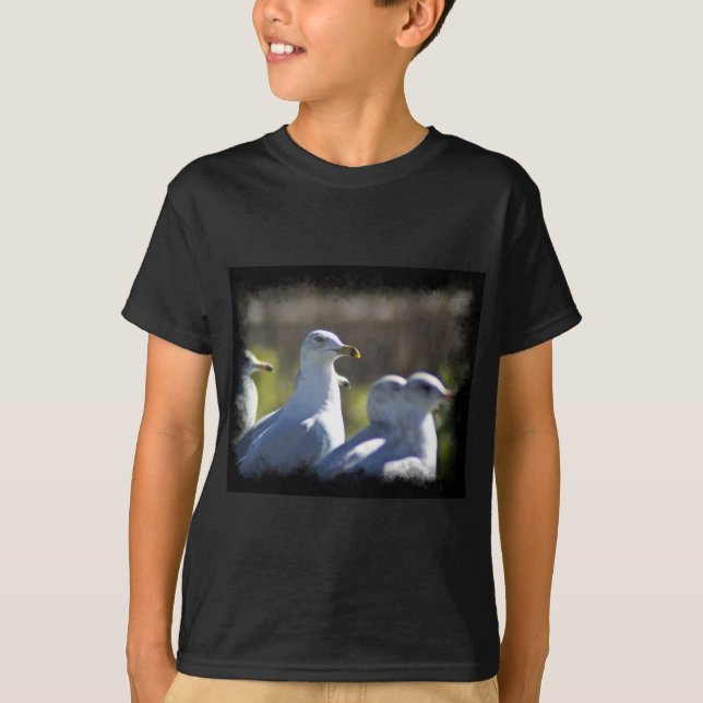 Seagull auf der Schiene T-Shirt (Vorderseite)