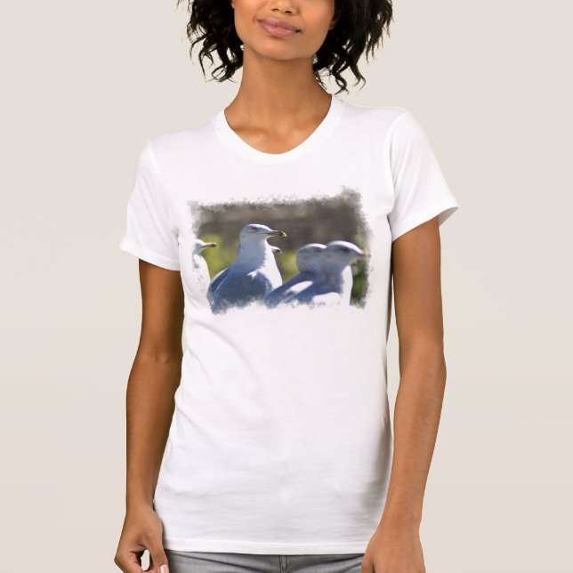 Seagull auf der Schiene T-Shirt (Vorderseite)
