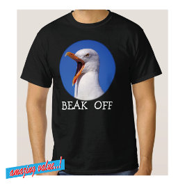 Seagull Beak Off Fab Funny Joke T - Shirt