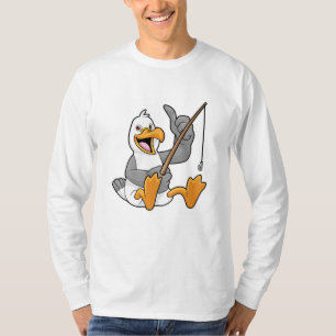 Seagull beim Angeln mit Angelrute T-Shirt