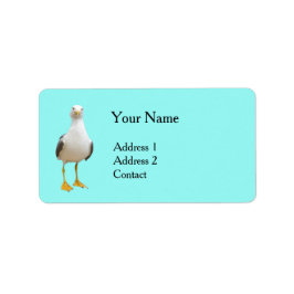 Seagull Bird auf Türkis Adressaufkleber