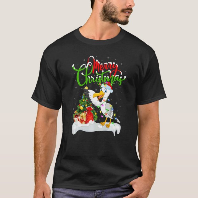 Seagull Bird  Xmas Decorations Santa Seagull Chris T-Shirt (Vorderseite)