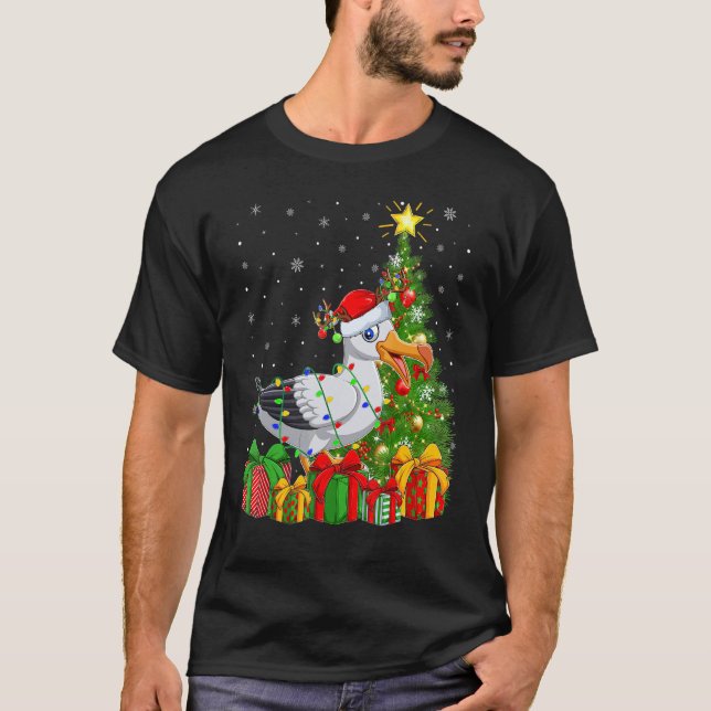 Seagull Bird   Xmas Holiday Santa Seagull Christma T-Shirt (Vorderseite)