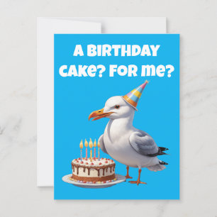 Seagull Birthday Überraschung - Cake nicht sicher! Postkarte