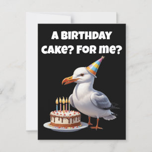 Seagull Birthday Überraschung - Cake nicht sicher! Postkarte