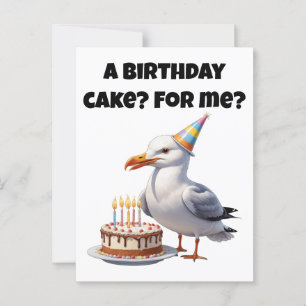 Seagull Birthday Überraschung - Cake nicht sicher! Postkarte