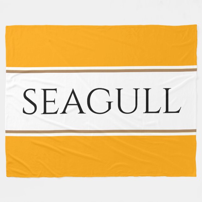 SEAGULL Bright Orange Yellow White Racing Streifen Fleecedecke (Vorderseite (Horizontal))