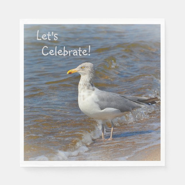 Seagull Celebration Beach Serviette (Vorderseite)