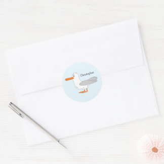 Seagull-Design Personalisiert Runder Aufkleber