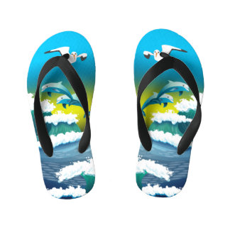 Seagull Dolphins Beach Flip Flops