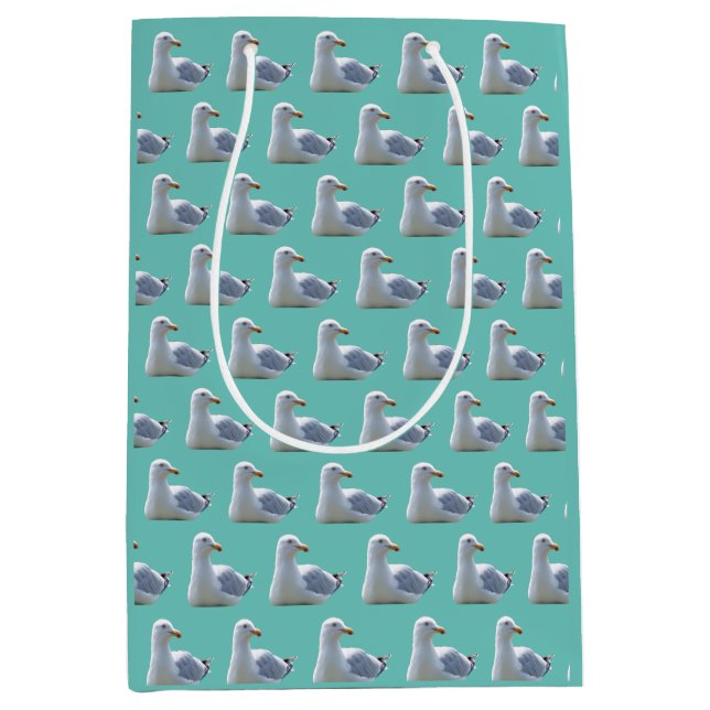 Seagull-Down Aquamarin Mittlere Geschenktüte (Vorderseite)