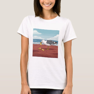 Seagull Essen ein Chip auf PEI Beach T - Shirt